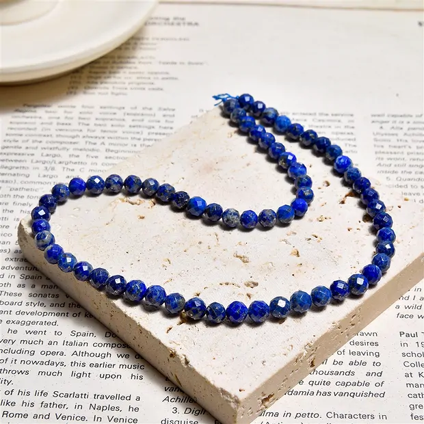 Strang Kugeln, Lapis Lazuli, 06mm, facettiert | Edelsteine, Heilsteine & Schmuck