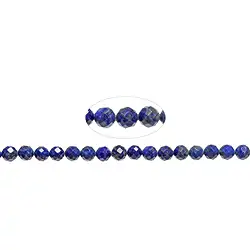 141040101720 String Beads, Lapis Lazuli, 06mm, faceted | wholesaler gems & healing stones