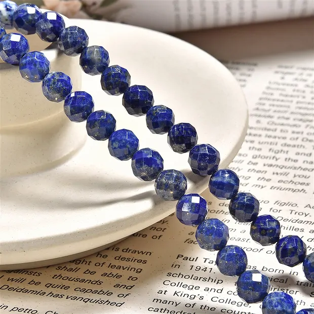 Strang Kugeln, Lapis Lazuli, 08mm, facettiert | Edelsteine, Heilsteine & Schmuck