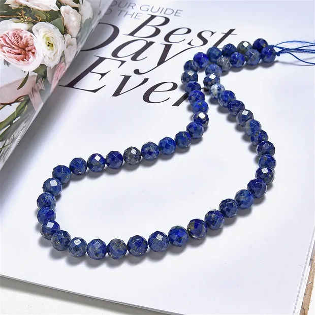 Strang Kugeln, Lapis Lazuli, 08mm, facettiert | Edelsteine, Heilsteine & Schmuck