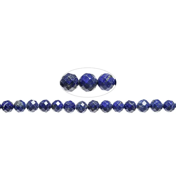 String Beads, Lapis Lazuli, 08mm, faceted | wholesaler gems & healing stones