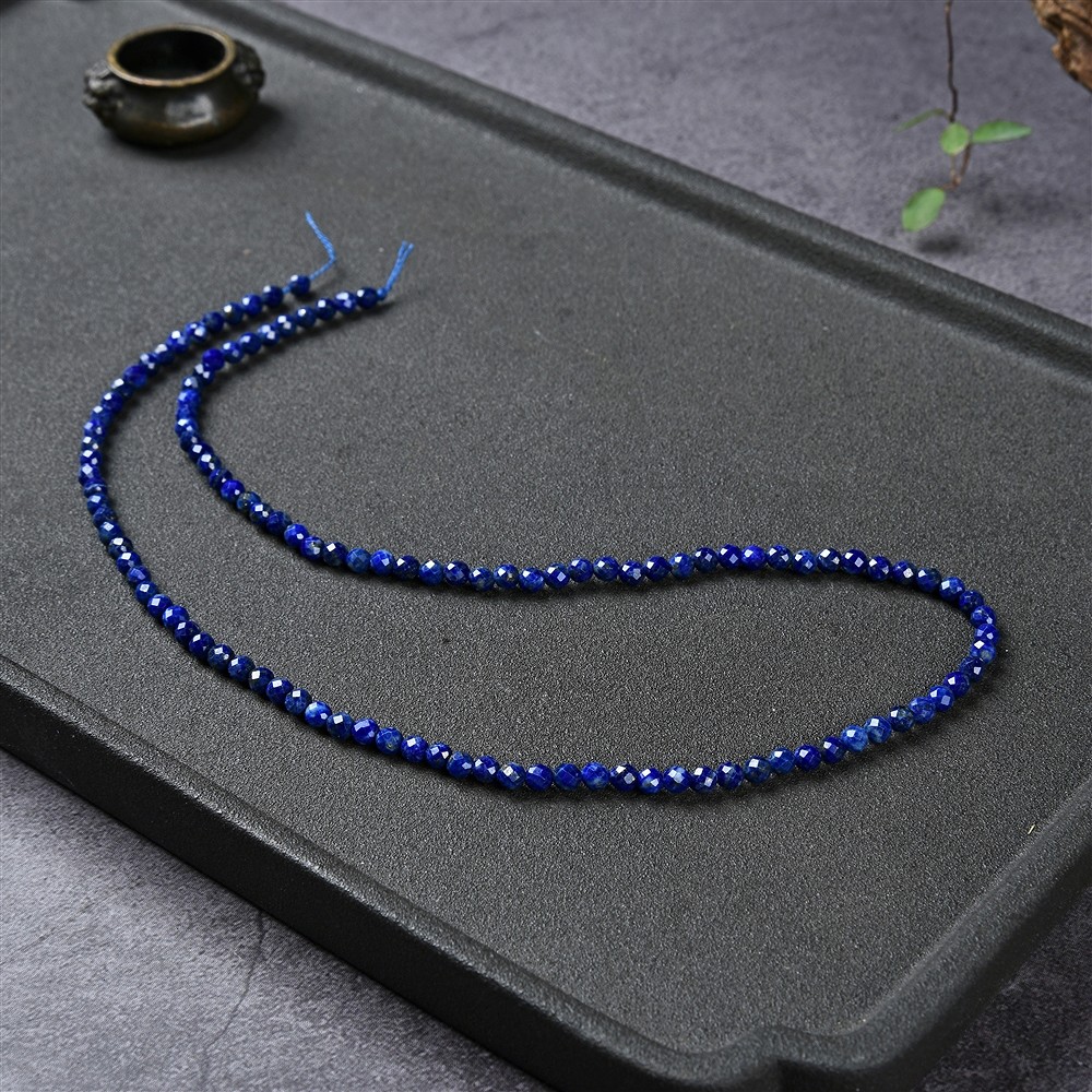 String Beads/Button, Lapis Lazuli A, faceted, 03 x 03mm | Marco Schreier