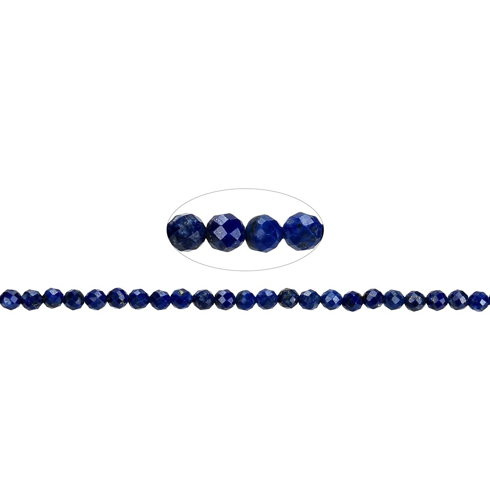 String Beads/Button, Lapis Lazuli A, faceted, 03 x 03mm | Marco Schreier