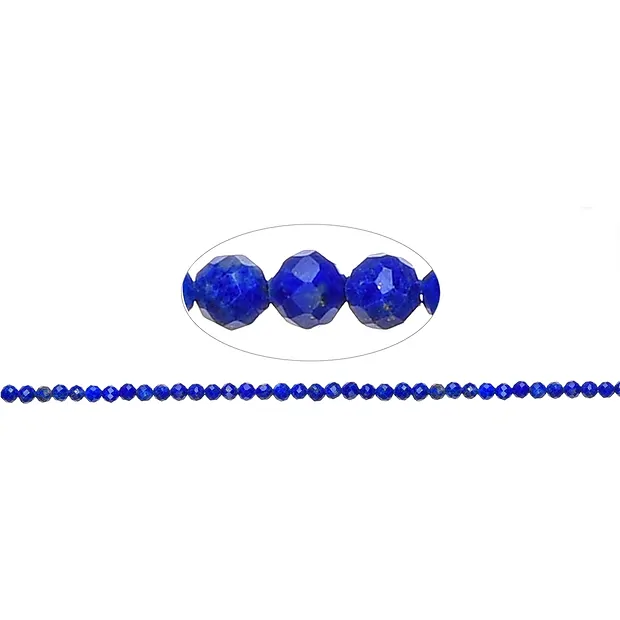 String Beads, Lapis Lazuli AA, 03mm, faceted | wholesaler gems & healing stones