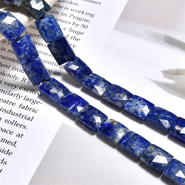 Rang de collier rectangle, Lapis-lazuli, 10 x 8mm, facetté (39cm) | Marco Schreier