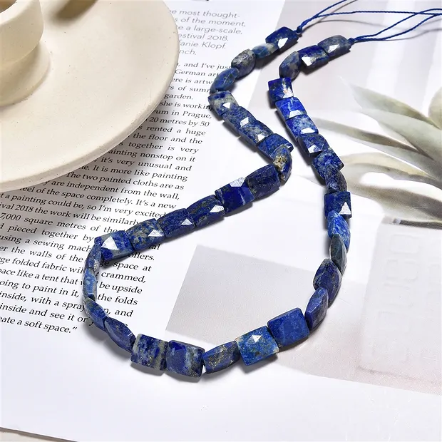 Rectangular strand, Lapis Lazuli, 10 x 8mm, faceted (39cm) | Marco Schreier