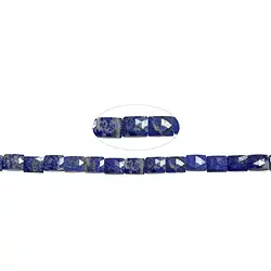 141040210920 Rectangular strand, Lapis Lazuli, 10 x 8mm, faceted (39cm)  | Marco Schreier
