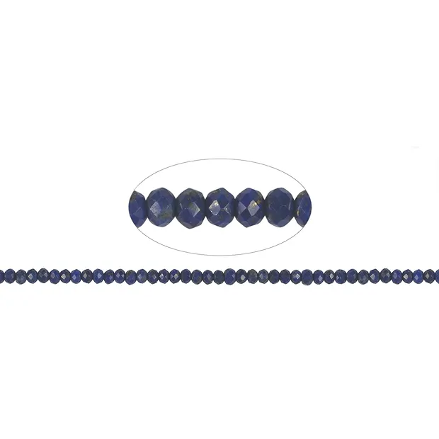 Collar de botones, Lapislázuli A+, facetado, 03 x 05mm | Marco Schreier