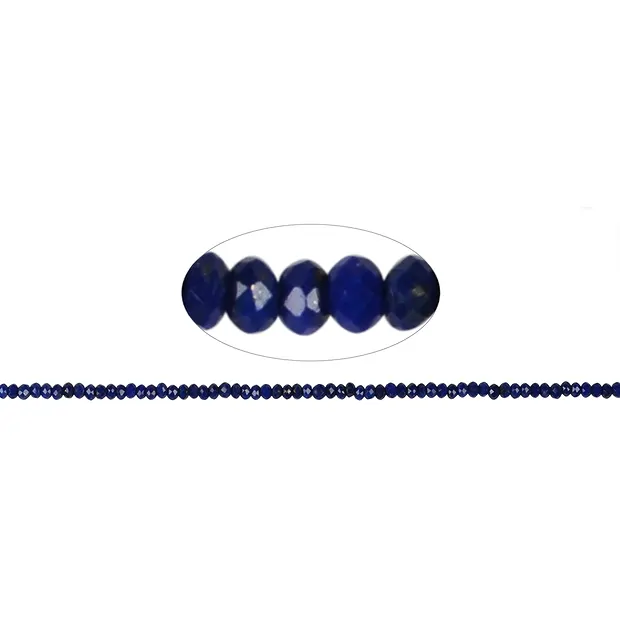 Strang Button, Lapis Lazuli A+, facettiert, 02 x 03mm | Marco Schreier