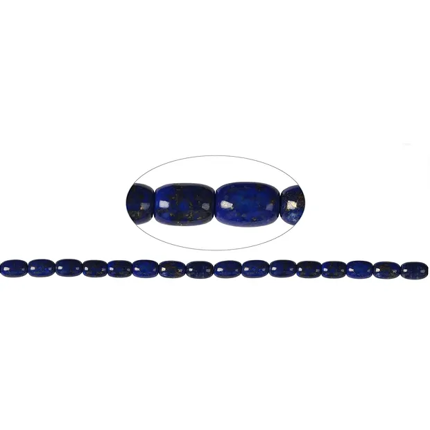 Cylinder strand (barrel), Lapis Lazuli, 12 x 08mm | Marco Schreier