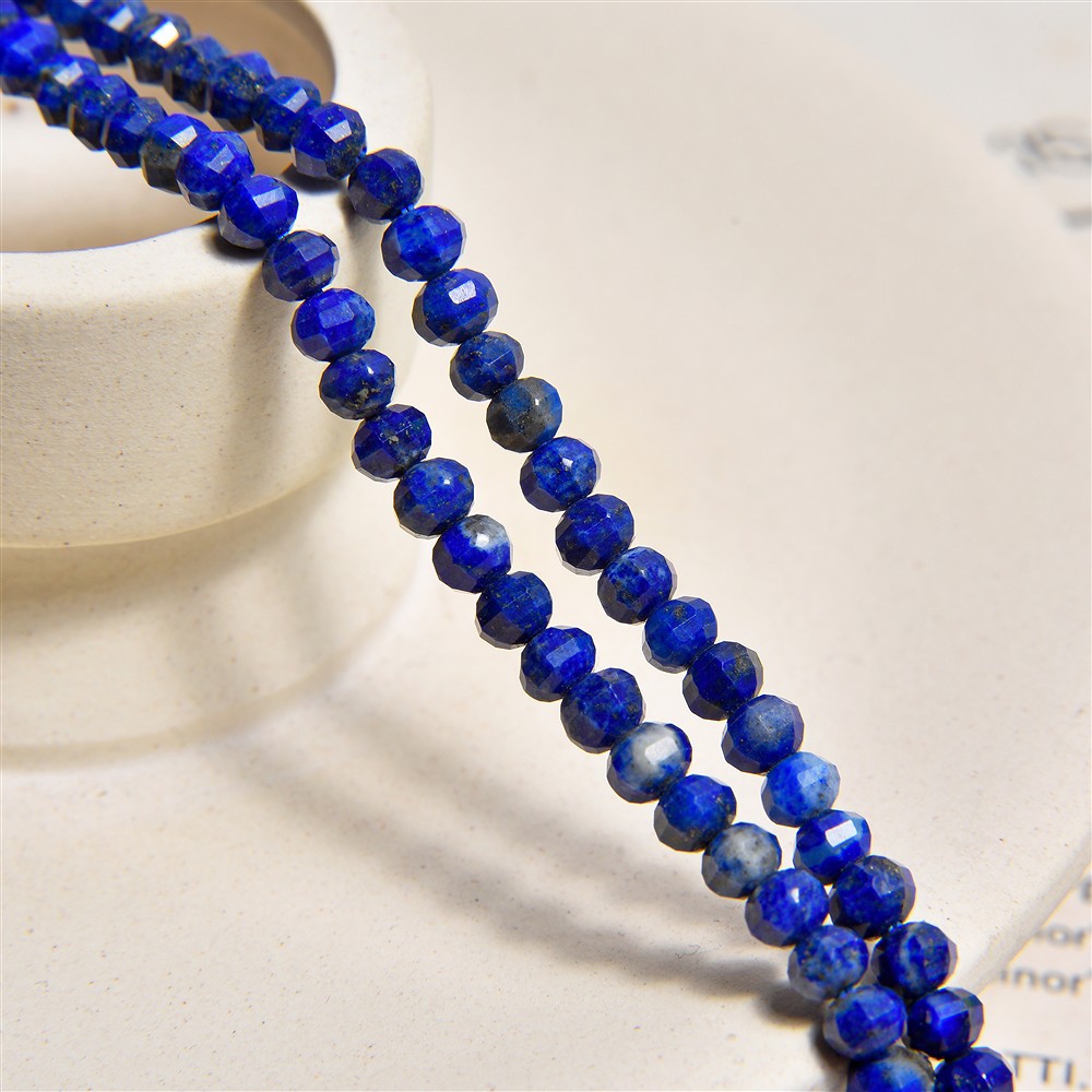 Button strand, Lapis Lazuli, 04 x 03mm, faceted | gems, healing stones & jewelry