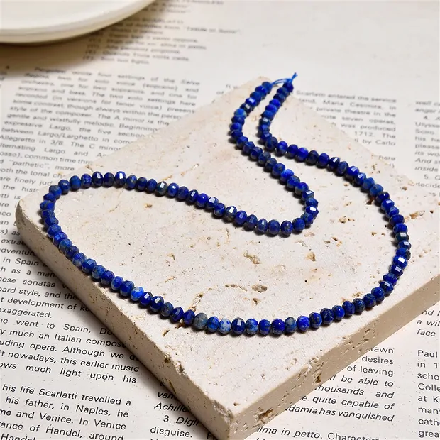 Button strand, Lapis Lazuli, 04 x 03mm, faceted | gems, healing stones & jewelry
