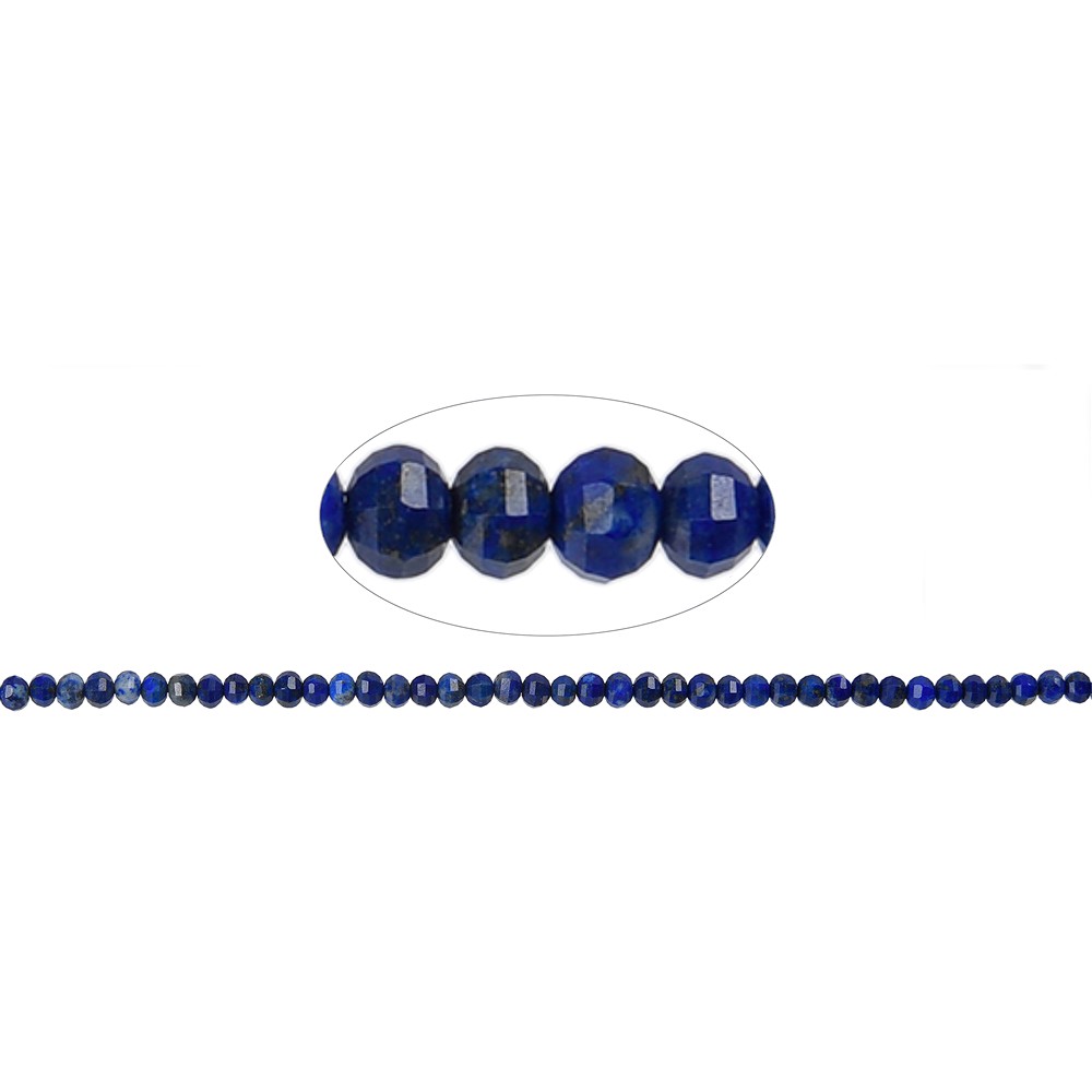Button strand, Lapis Lazuli, 04 x 03mm, faceted | gems, healing stones & jewelry