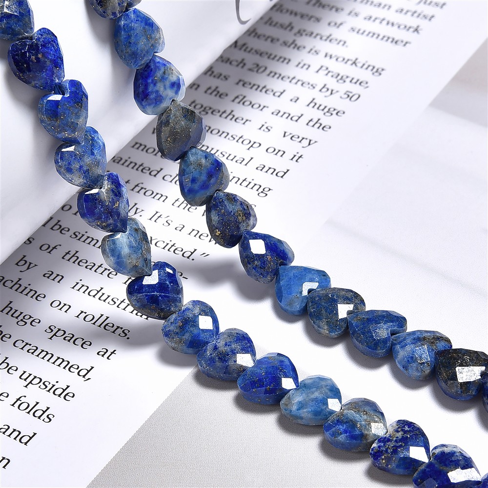 hebra de corazones, Lapislázuli, 08mm, facetado (39cm) | Marco Schreier