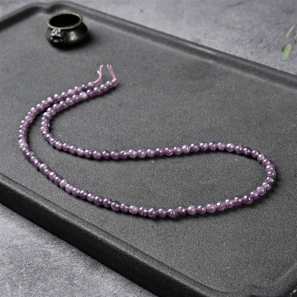 Strang Kugeln, Lepidolith (stab.), 04mm | GH Edelsteine, Heilsteine & Schmuck