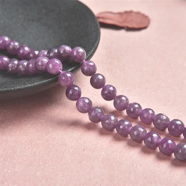 String Beads, Lepidolite (stab.) light, 06mm | wholesaler gems & healing stones