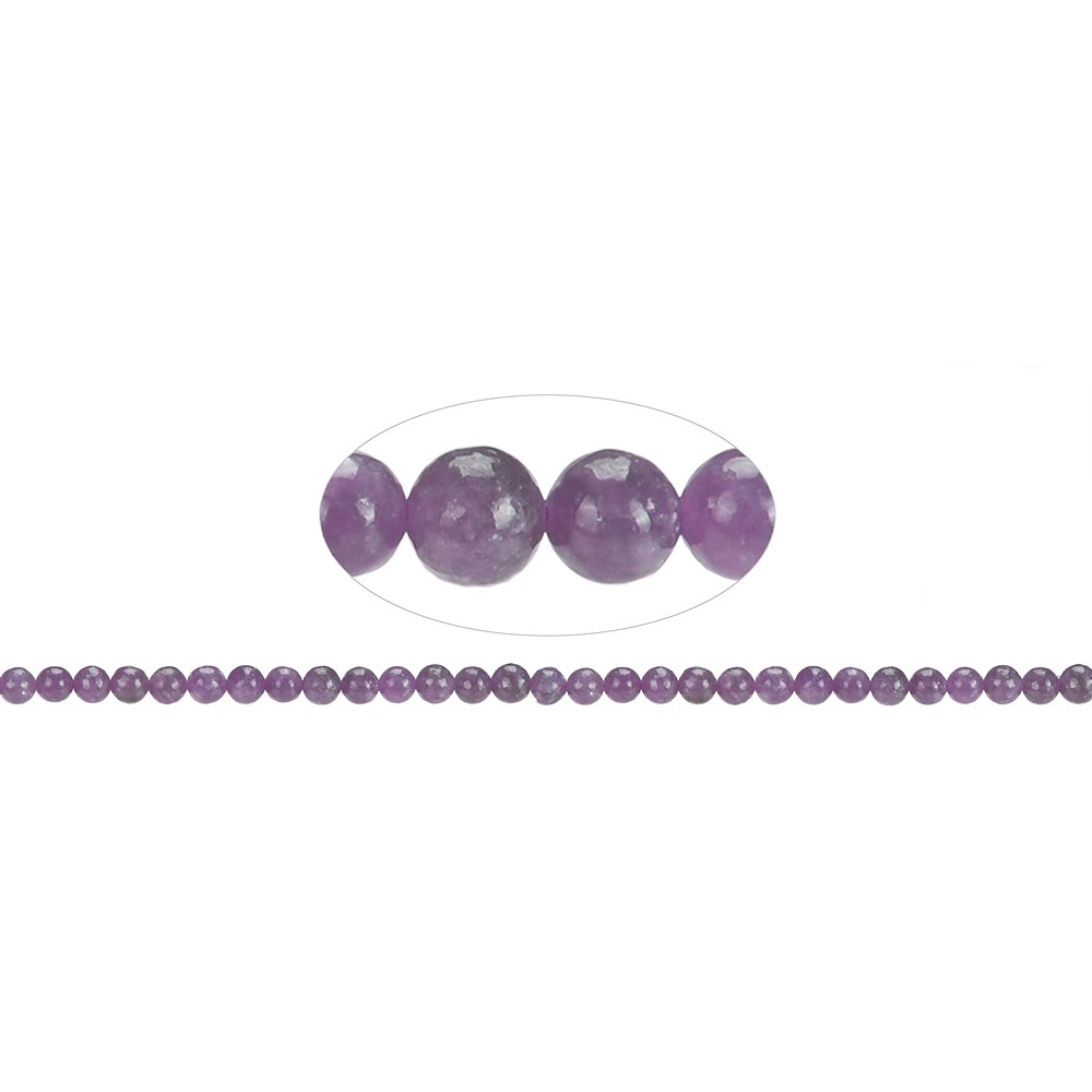 Rang de colliers boules, Lépidolite (stab.) claire, 06mm | Marco Schreier