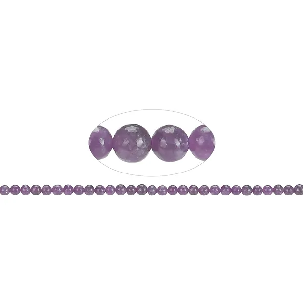 Rang de colliers boules, Lépidolite (stab.) claire, 06mm | Marco Schreier