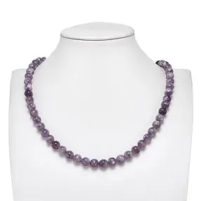 Rang de collier boules, Lépidolite (stab.), 08mm | Marco Schreier