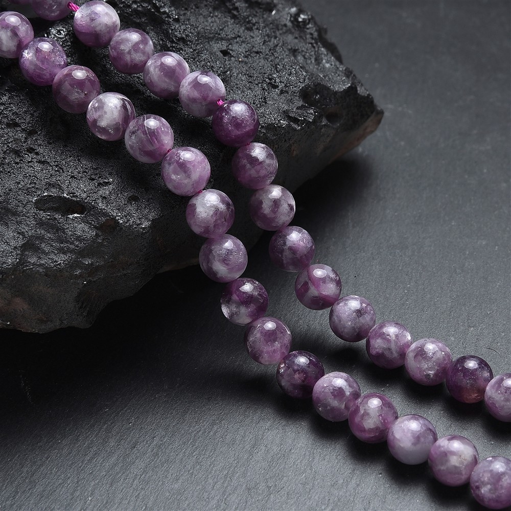 Strang Kugeln, Lepidolith (stab.), 08mm | GH Edelsteine, Heilsteine & Schmuck