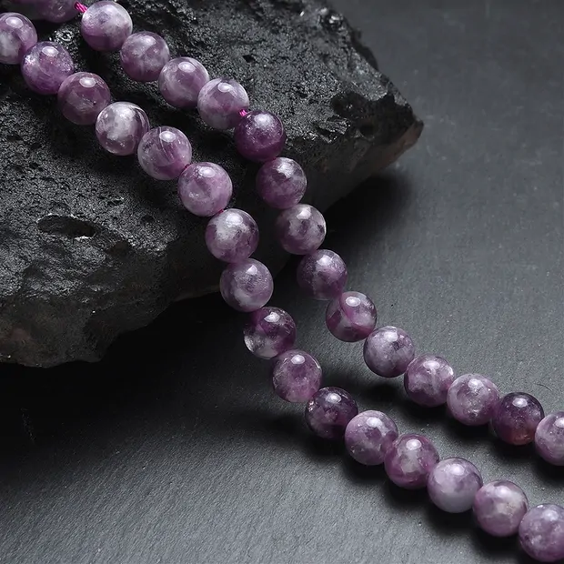 Rang de collier boules, Lépidolite (stab.), 08mm | Marco Schreier