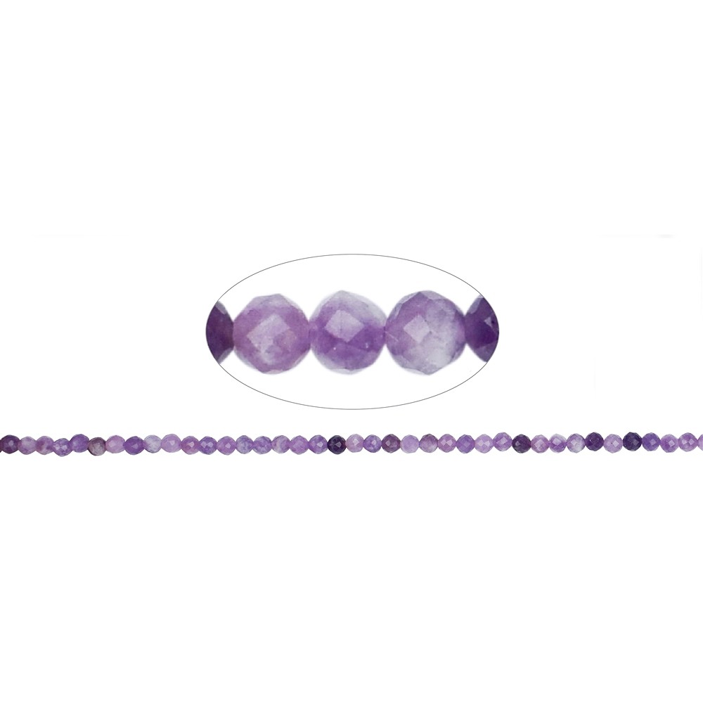 String Beads, Lepidolite (stab.), 04mm, faceted (39cm) | Marco Schreier
