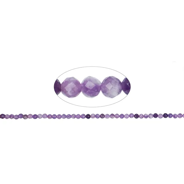 Filo di perline, Lepidolite (stab.), 04mm, sfaccettato (39cm) | Marco Schreier