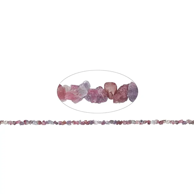 Strand of nuggets rough, Lepidolite with tourmaline, 05-07mm | Marco Schreier