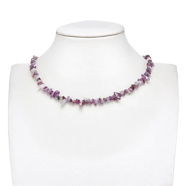 Strand splinter, Lepidolite (stab.), 03 - 05mm, 80cm | Marco Schreier