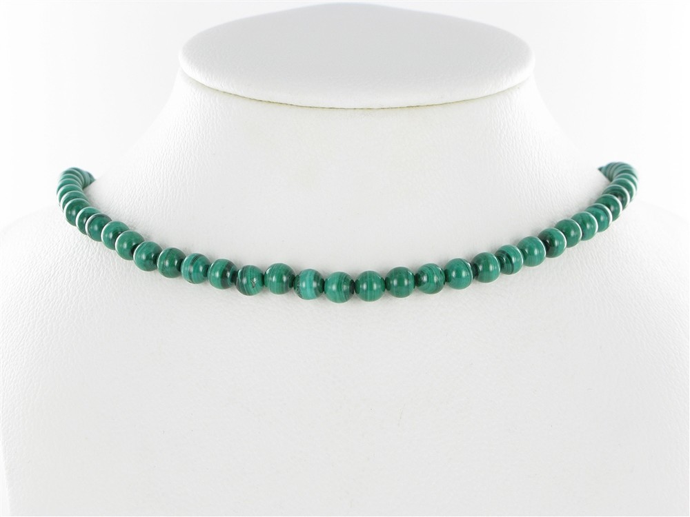 String Beads, Malachite (stab.), 06 - 07mm | wholesaler gems & healing stones