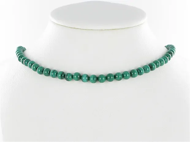 String Beads, Malachite (stab.), 06 - 07mm | wholesaler gems & healing stones
