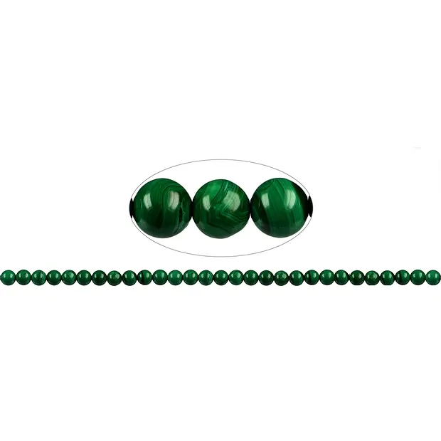 Strang Kugeln, Malachit (stab.), 06 - 07mm | GH Edelsteine, Heilsteine & Schmuck
