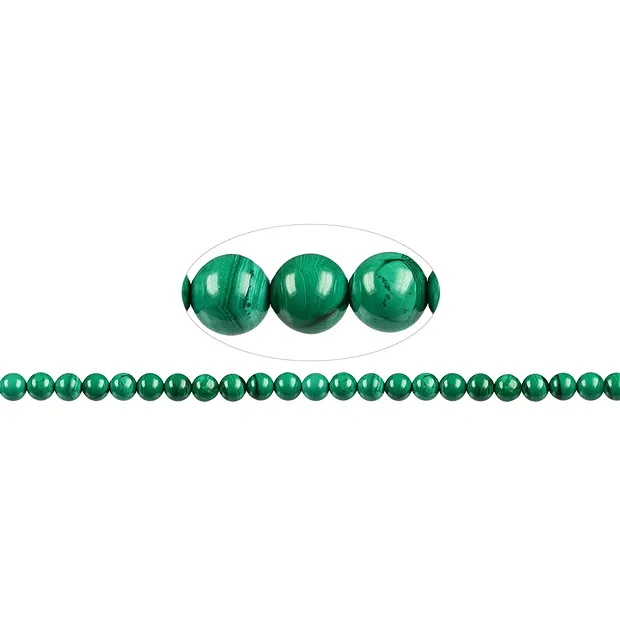 Strang Kugeln, Malachit (stab.), 08mm | Edelsteine, Heilsteine & Schmuck-Handel