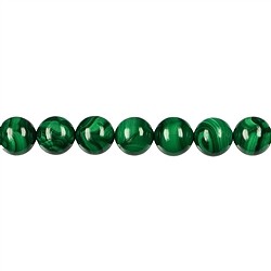 141060100920 Filo di perline, Malachite (stab.), 10 mm | grossista gemme e pietre curative