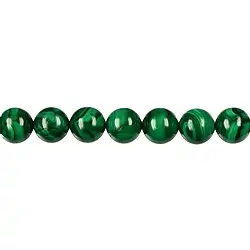141060100920 Strang Kugeln, Malachit (stab.), 10mm | Edelsteine, Heilsteine & Schmuck-Handel