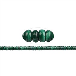 141060300220 Button strand, Malachite (stab.), 03 x 06mm | wholesaler gems & healing stones