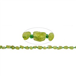 141120608800 Tiras de pepitas, Peridoto, 07-09 x 08-10mm (39cm) | Marco Schreier