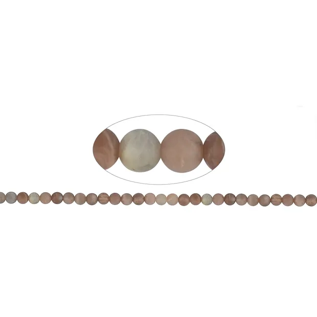 Rang de colliers boules, pierre de lune (multicolore), mat, 06mm | Marco Schreier