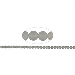 141130100511 Rang de collier boules, pierre de lune (gris argent&#xE9;), mat, 06mm (38 cm) | Marco Schreier