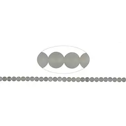 141130100511 Cuentas preciosas, Piedra de luna (gris plateado), mate, 06mm (38 cm) | Marco Schreier