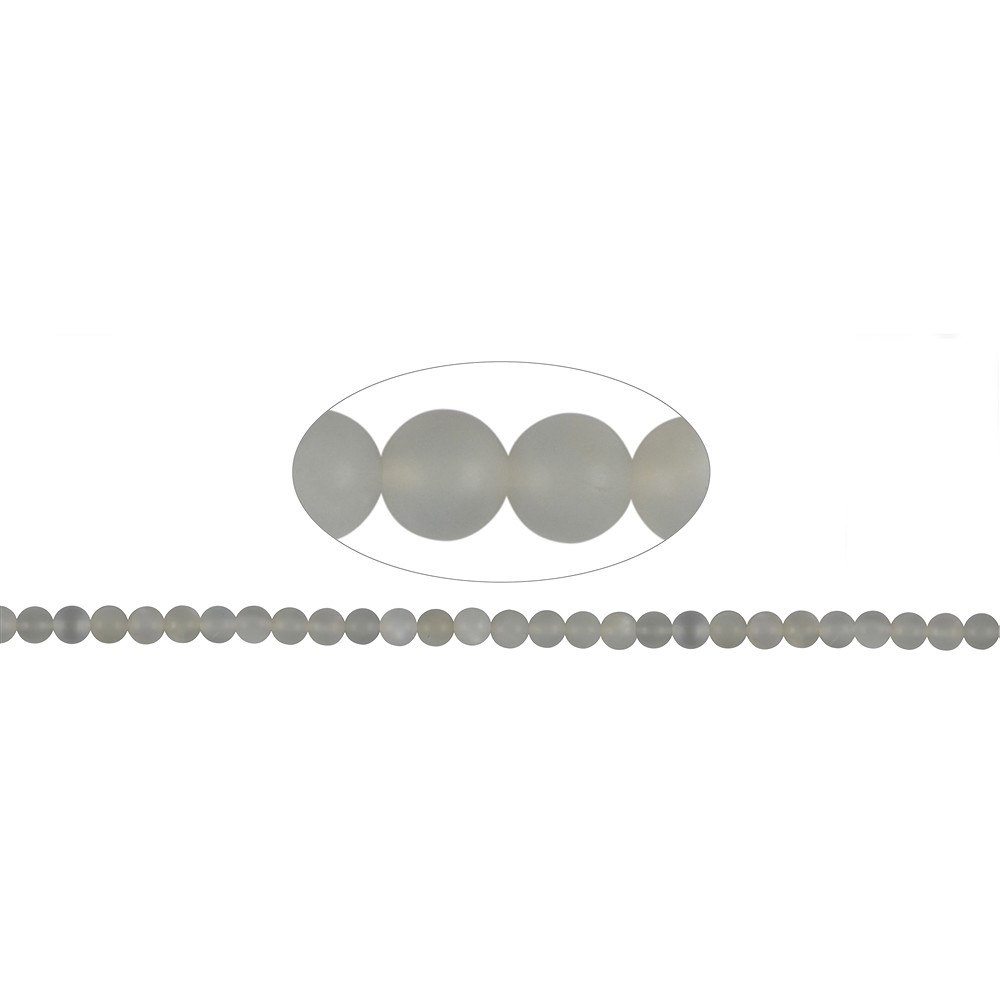 Cuentas preciosas, Piedra de luna (gris plateado), mate, 06mm (38 cm) | Marco Schreier
