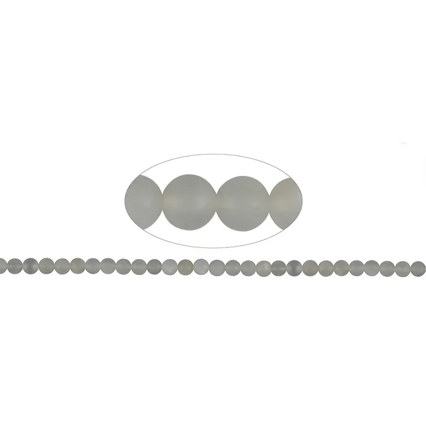 Filo di perle, Pietra di luna (grigio argento), opaco, 06 mm (38 cm) | Marco Schreier