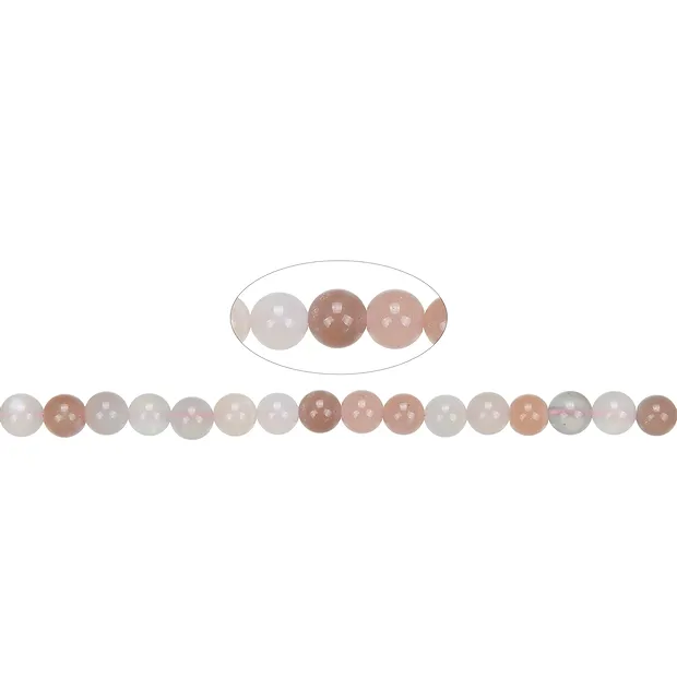 Rang de colliers boules, pierre de lune (multicolore), 06mm | Marco Schreier