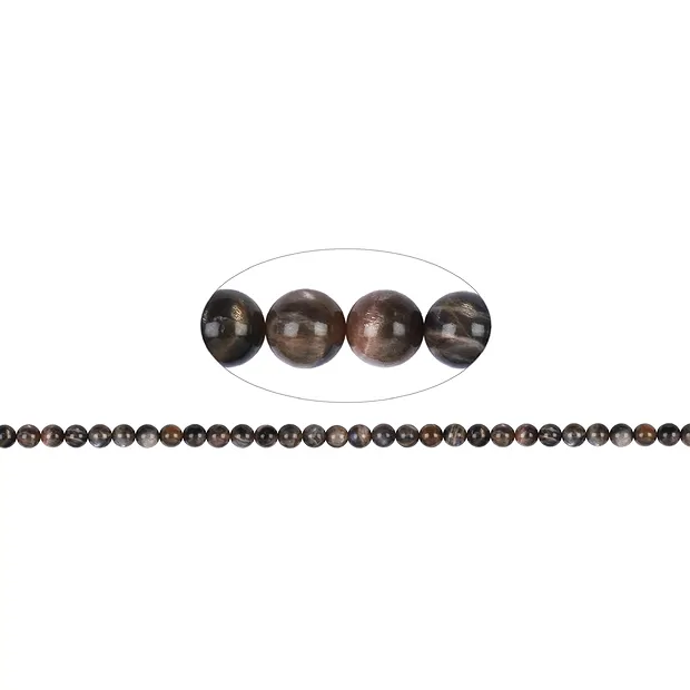 Strang Kugeln, Mondstein (dunkel), 06mm (39cm) | Marco Schreier