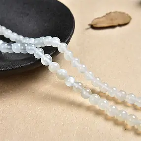 Rang de collier boules, Pierre de lune (blanche), 06 mm | Marco Schreier