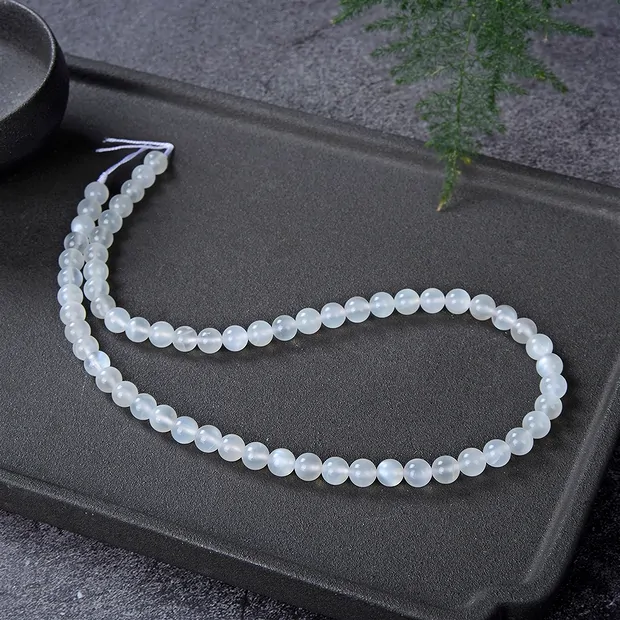 Rang de collier boules, Pierre de lune (blanche), 06 mm | Marco Schreier