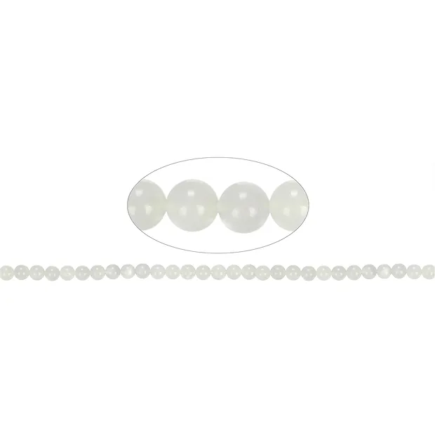 Rang de collier boules, Pierre de lune (blanche), 06 mm | Marco Schreier