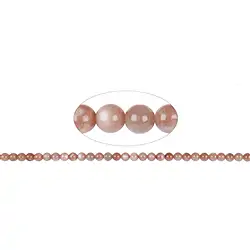 141130100529 String Beads, Moonstone (orange), 06mm | Schreier gems, healing stones & jewelry