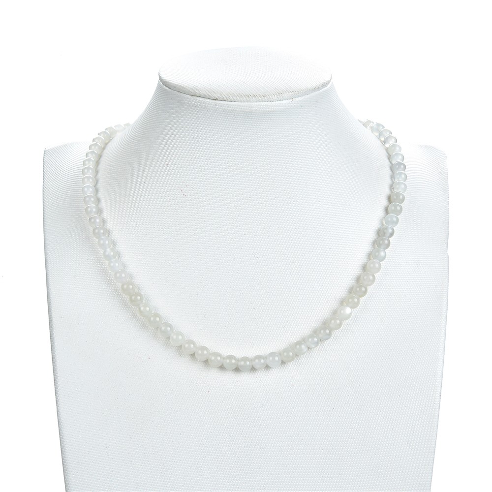 Strang Kugeln, Mondstein (weiß), 06mm | Edelsteine, Heilsteine & Schmuck-Handel
