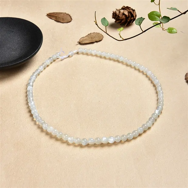 Rang de collier boules, Pierre de lune (blanche), 06mm | Marco Schreier